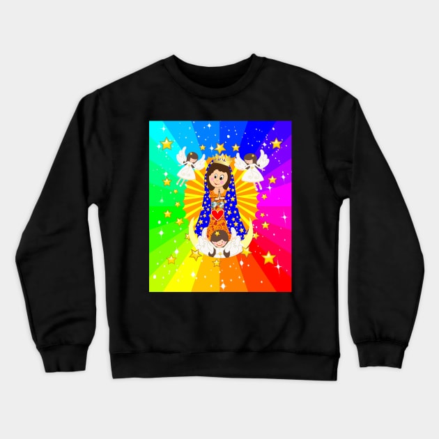 Our Lady of Guadalupe Guadalupita Virgen Maria Mexican Virgin Mary Mexico Crewneck Sweatshirt by hispanicworld